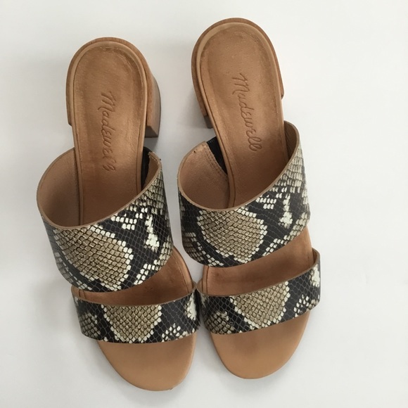 Madewell “The Kiera” Mule Slide Sandal Snakeskin Embossed Size 8 - Picture 6 of 9